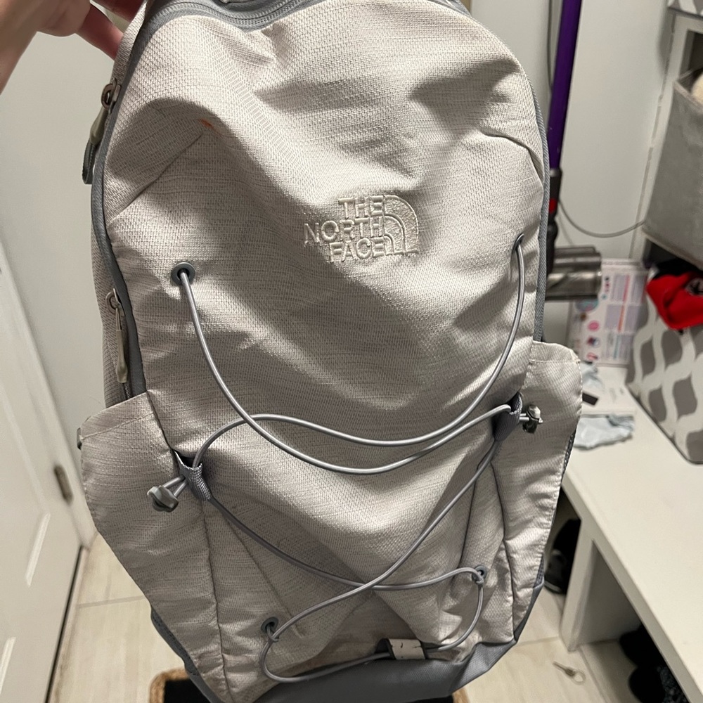 North face grey backpack